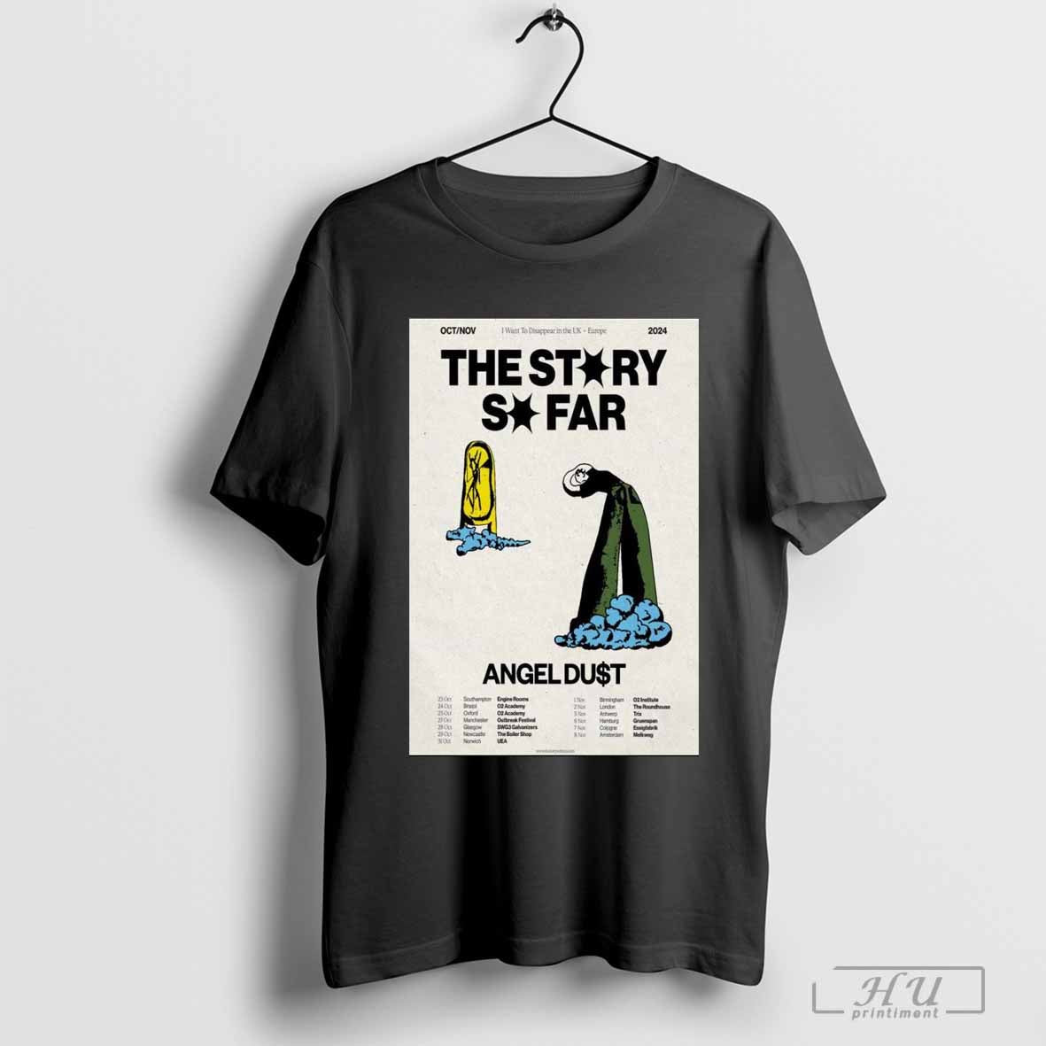 Poster The Story So Far UK + Europe 2024 Tour Angel Du$t T-shirt