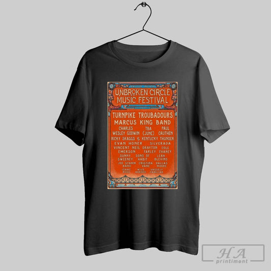 Poster Unbroken Circle Music Festival September 4 6 2025 Bicentennial Park Madison Indiana T Shirt