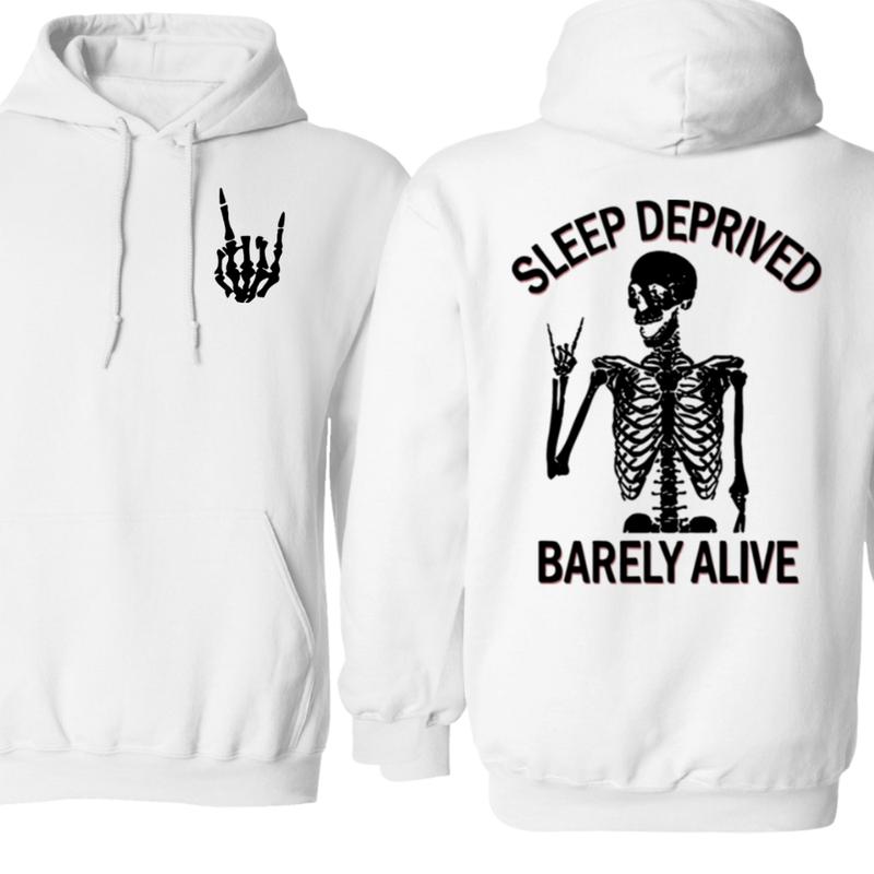Sleep Deprived Barely Alive Gildan-Unisex Both Side Printed Hoodie Cotton Classic Fabric