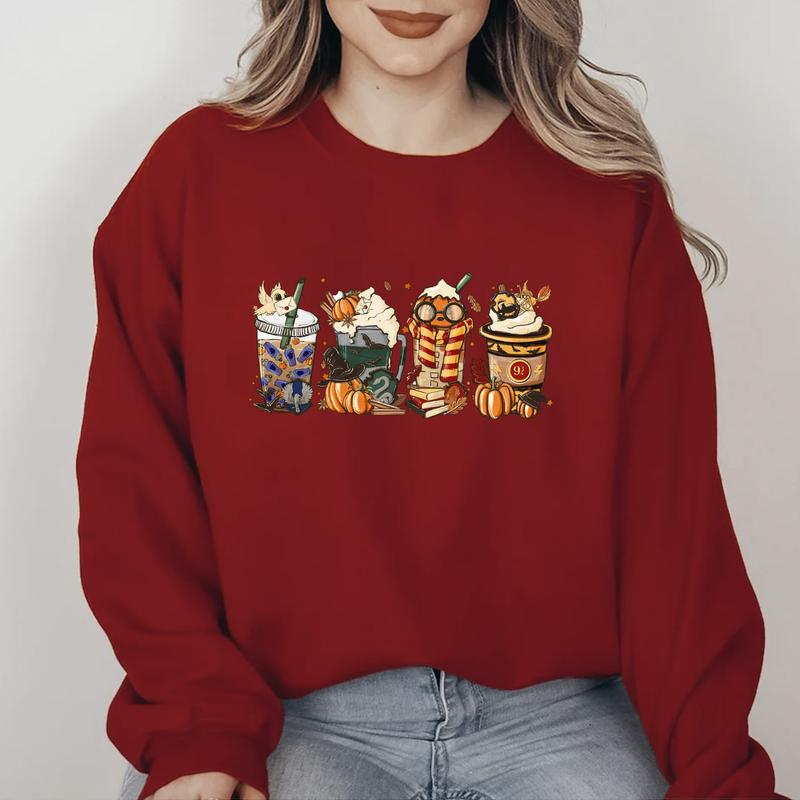 HP Hogwarts Houses Spooky Season Unisex Sweatshirt Hoodie Shirt Cotton Relaxed Fit