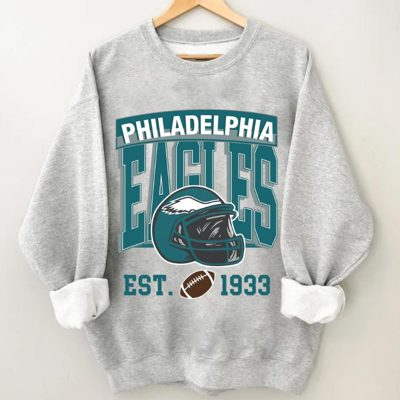 Philadelphia Football Unisex Crewneck, Vintage Style Philadelphia Football Sweatshirt, American Football Philadelphia Sweatshirt, Gift For Fan