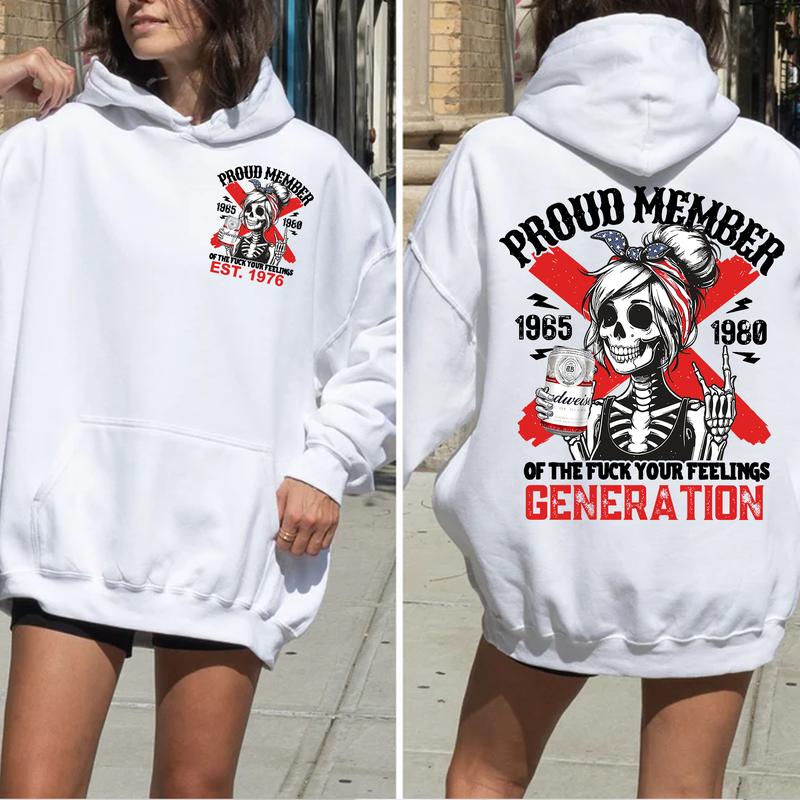 Gen X bw T-Shirt: Customize Proud Members Raised On Hose Water Neglect, Vintage Humor