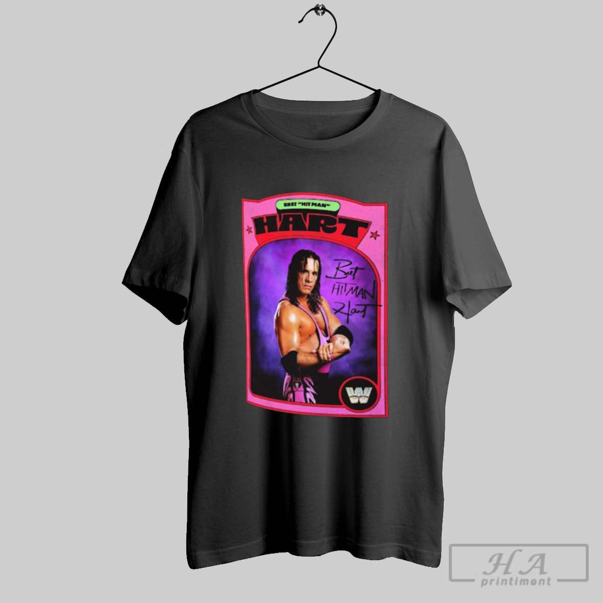 Ripple Junction Bret Hitman Hart Vintage Sports Card Signature Wwe 2025 T Shirt