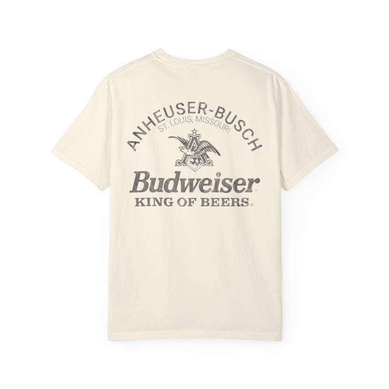 Budweiser T-Shirt, Funny drinking shirt, Whiskey Alcoholic, Budweiser King Of Beer, Vintage Beer Cotton Tee