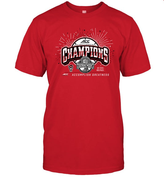 ACC 2024 Basketball Champions Tournament NC State Wolfpack Limited T-Shirt