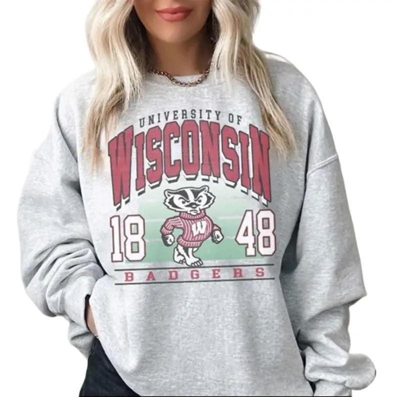 Vintage 90's Wisconsin Badgers University Unisex t-shirt, sweatshirt, hoodie Cotton Womenswear