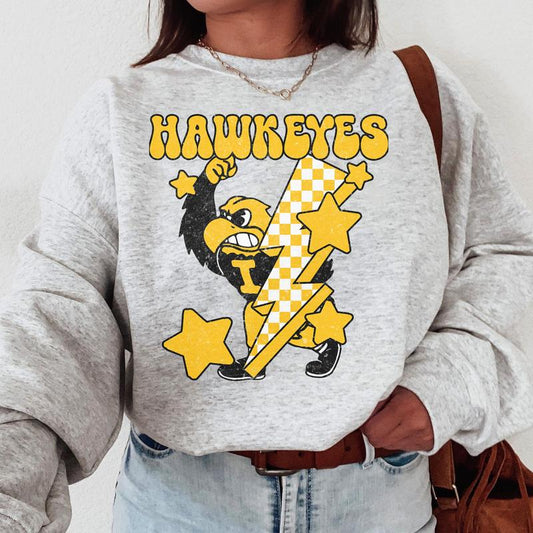 Iowa Hawkeyes Vintage Football NCAA Sweatshirt, University of Iowa Vintage Sweatshirt, Unisex Vintage Sweatshirt NCAA, Classic Sport Sweatshirt, Gifts For Football Fan Sport, Cotton, Women