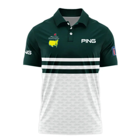 Dark Green Mix White With Logo Pattern Masters Tournament Ping Polo Shirt Style Classic Polo Shirt F
