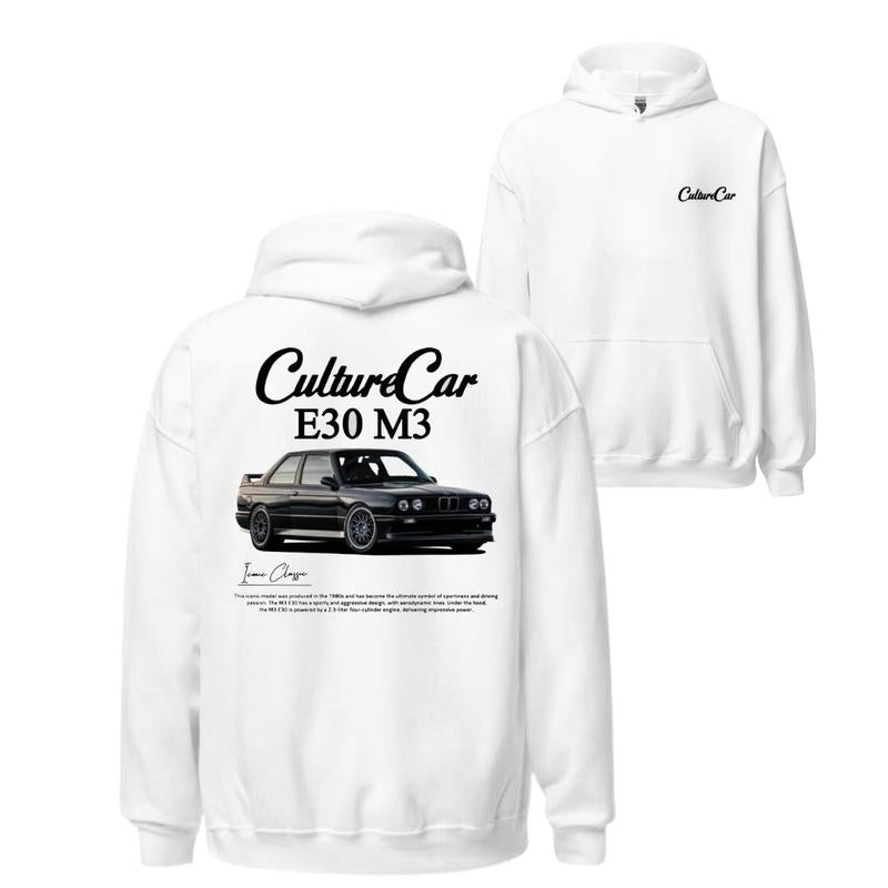 BMW E30 M3 T-shirt, Hoodie, Sweater, Car Enthusiast Shirt, Car Clothing, Unisex, Vintage car shirt Classic Cotton