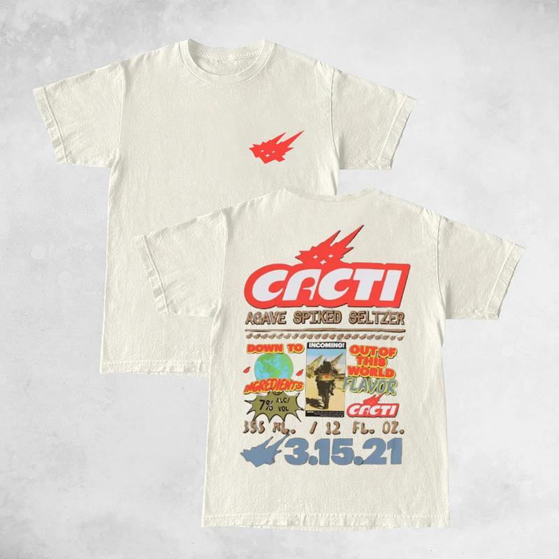 Travis Cacti Down To Earth Cotton Unisex Shirt Rap Shirt Rapper Rap Tee Hiphop Shirt Music Tour Merch Gift for Him Gift For Her Vintage Y2K Hoodie Swe