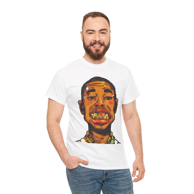 Pharrell Inspired Retro Vintage Grill Rap Y2k 90s Hip-Hop Vibes Heavy Cotton Graphic T-Shirt Tshirt Shirt HipHop RNB Tee Casual Menswear Top Streetwea