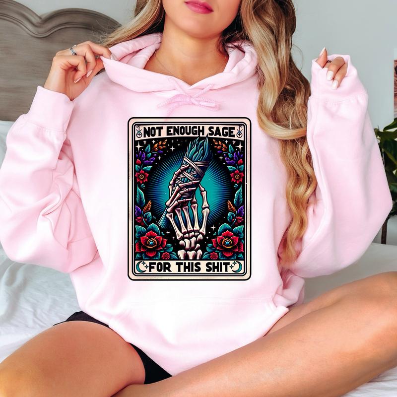 Not Enough Sage Tarot- Unisex Crewneck Sweatshirt - Print is Sublimation, Christmas Crewneck, Gift Idea, Relaxed Fit, Casual Apparel Womenswear Cute