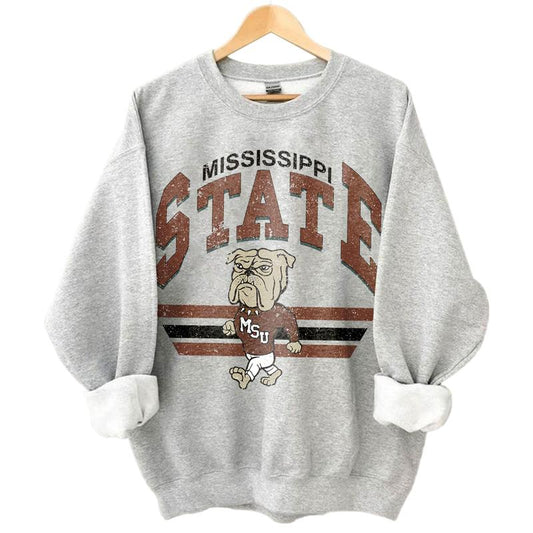 Mississippi State Bulldogs Vintage Football NCAA Sweatshirt - Tshirt - Hoodie, Mississippi State University Unisex Football NCAA Shirt, Unisex Vintage
