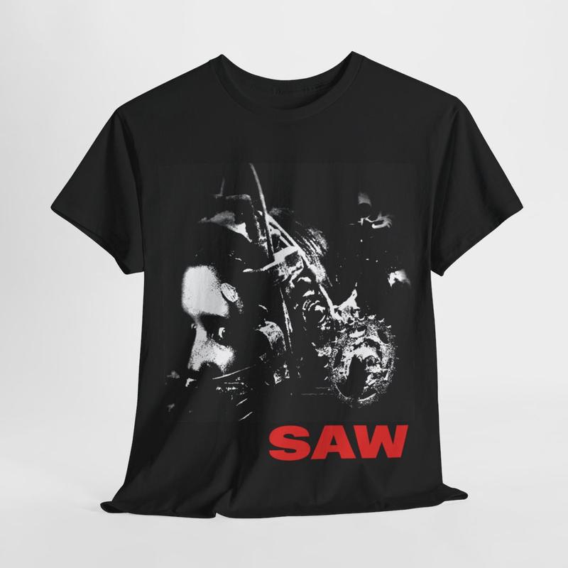 Saw Reverse Bear Trap movie Tee, Saw H0rr0r Movie Menswear Cotton Tshirt Streetwear