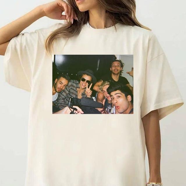Vintage One Direction Selfie T-Shirt, Thank You One Direction Gift For Fan, Music Tour T-Shirt Casual Cotton