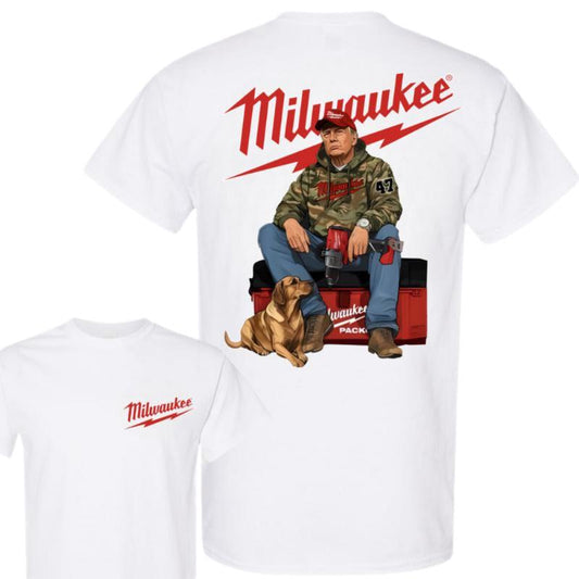 Milwaukee Tool Graphic 2 Sided T-shirt , Perfect for Outdoorsmen, Perfect For Beer Enthusiasts And Casual Outings, Unisex for Men and For Women