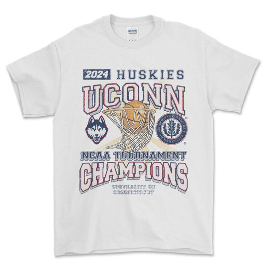2024 University of Connecticut Tournament Champs NCAA T-Shirt, graphic vintage sports tees for men