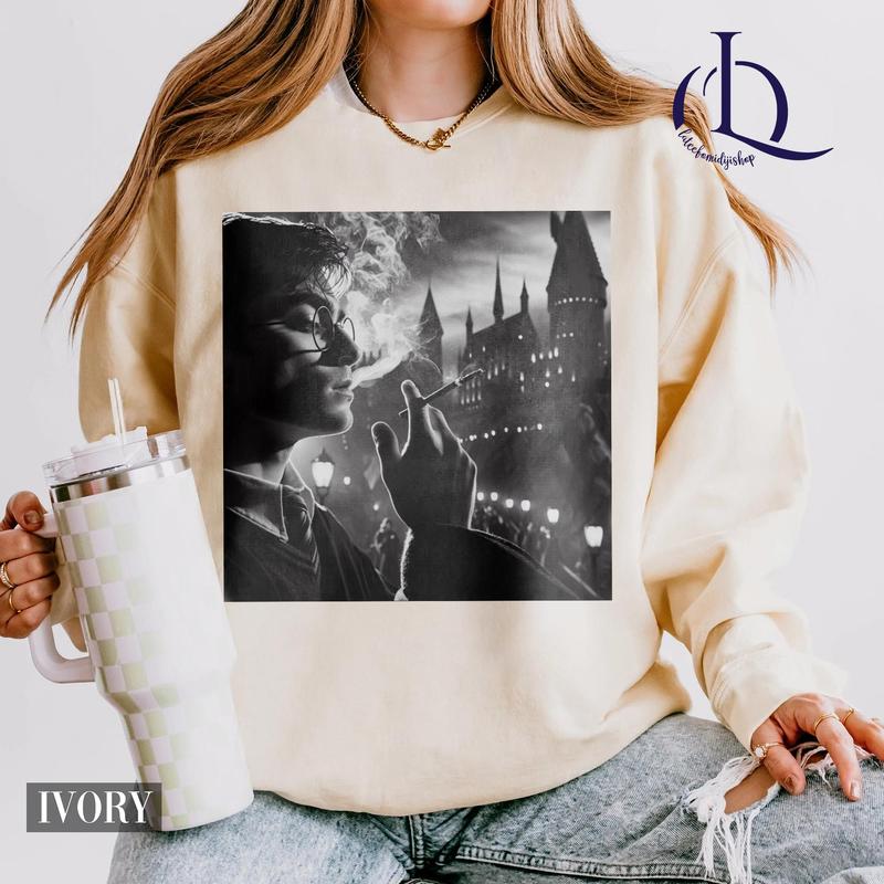 Harry Potter Smoking Shirt, Funny Harry Potter Shirt, Meme 90s Vintage Shirt, Potter Tshirt Cotton