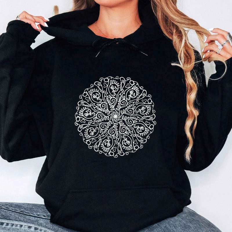 Curse Word Mandala Hoodie, fall and winter hoodie, Funny Gift for Men for Women