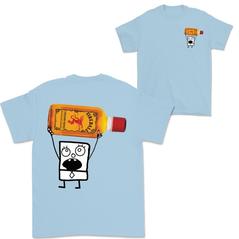 Doodlebob Fireball cinnamon Whiskey Tea Essential 2 Sided T-Shirt, Funny Drinking T-Shirt, Summer T-Shirt, Full Color T-Shirt, Unisex T-Shirt, For Men