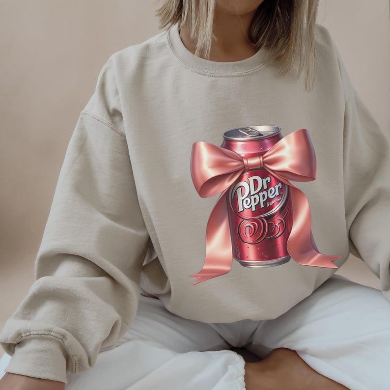Vintage Dr Pepper Coquette Dr Pepper Sweatshirt, Pink Bow Dr Pepper Shirt, Perfect Soda Lover Gift Idea, Diet Dr.Pepper Gifts, Soda Crewneck, Merry Ch