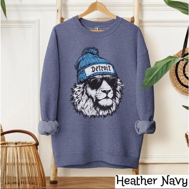 Detroit Football Crewneck Sweatshirt, Vintage Sports Fan Apparel, Trendy Game Day Gift, Unisex Detroit Sweatshirt, Detroit Football Fan