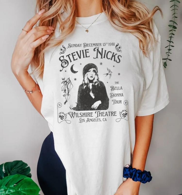 Stevie Nicks Vintage Style T Shirt, Unisex Retro Band Tee, Fleetwood Mac, Boho Top, Witchy Vibe Gift For Girlfriend, Trending Shirt, Unisex Short Slee