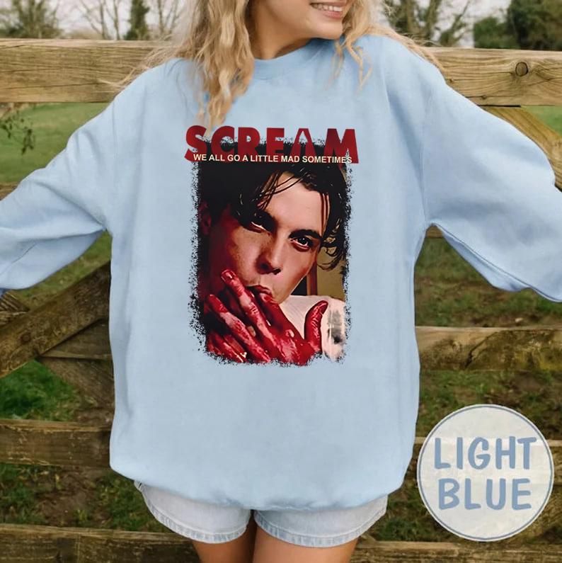 Scream We All Go A Little Mad Sometimes Billy Loomis Sweatshirt, Scream Movie Sweatshirt, Billy Loomis Shirt, Halloween Scream Shirt, Halloween Sweats