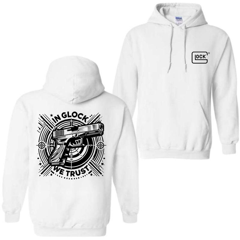 In Glock We Trust Double Sided Hoodie for Men and Women - Classic Fit - Menswear,Unisex Hoodie,Glock Shirt