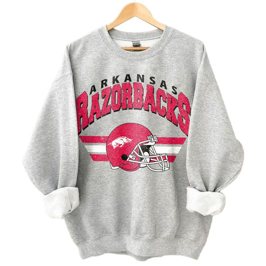 24. Arkansas Razorbacks Vintage NCAA Sweatshirt, University of Arkansas Sports Fan Apparel, Classic Pullover Gear