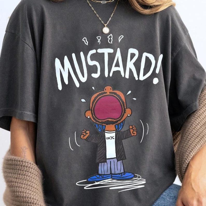 Ken_dr!ck L@m@r MUST@RD Meme T-Shirt, Unisex Tee Shirt for Fans, Funny Hip Hop Graphic Top, Music Lover Gift Tshirt