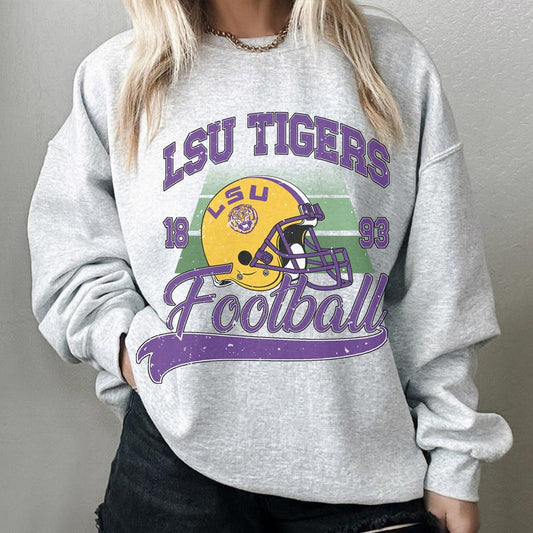 LSU Tigers NCAA Football Unisex Sweatshirt, Vintage Louisiana State University Shirt, Classic Sport Collection, Gift for Fans, Men, Women