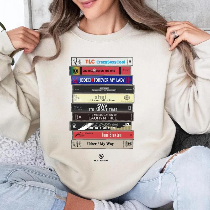 90s R&B Cassette Tape Sweatshirt, Music Lover Gift, Rhythm Blues Shirt, 90s Cassette Tape Shirt, Old School Music, Unisex Long Sleeve Crewneck