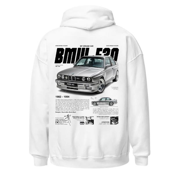 Bimmer E30 T-shirt, Hoodie, Sweater, Car Enthusiast Shirt, Car Clothing, Unisex, Vintage car shirt Classic Cotton graphic tees
