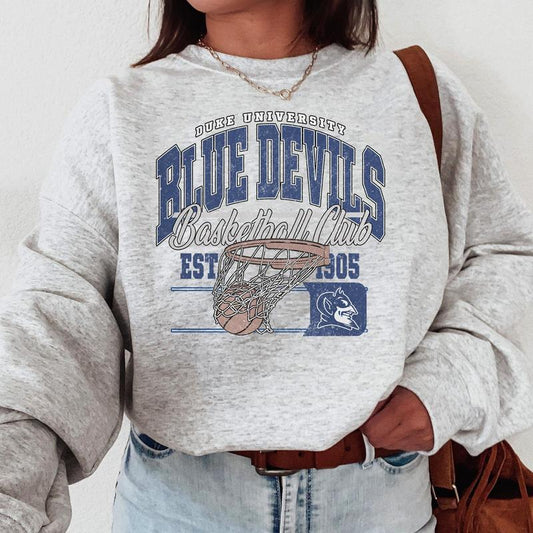 Vintage Duke Blue Devils NCAA Division I Men's Basketball Shirt, Duke University NCAA College Basketball Shirt, Crewneck, Cotton, Shirt