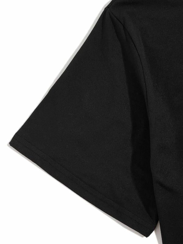 Men's Letter IÂ LoveÂ My GirlfriendÂ Print Round Neck Tee, Streetwear, Graphic Tees, Regular Fit Casual Short Sleeve Crew Neck T-shirt, Summer Clothes, Men Clothing, Graphic Tee Outfits