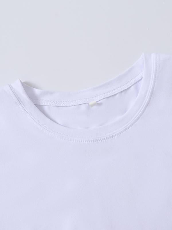 Men's Letter Print Round Neck GraphicÃ‚Â Tee, Regular FitÃ‚Â Casual Short Sleeve T-shirt for Summer, Men's Top for Daily Wear