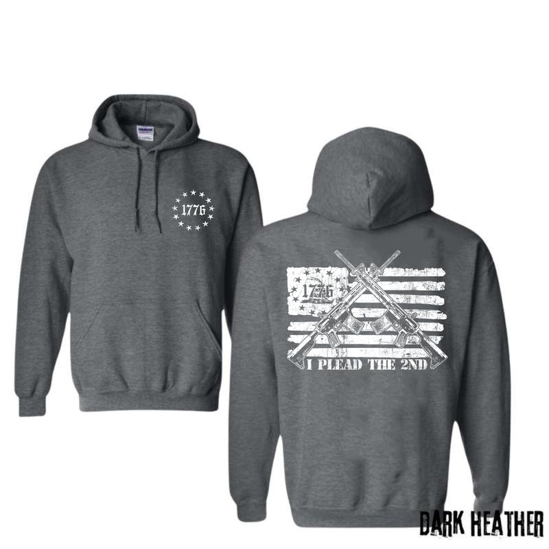 Vintage 1776 I Plead The 2ND Flag USA Hoodie for Men and Women Menswear Classic