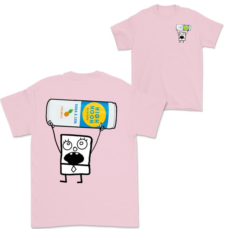 Doodlebob High Noon Pineapple Vodka & Soda  2 Sided T-Shirt, Funny Drinking T-Shirt, Summer T-Shirt, Full Color T-Shirt, Unisex T-Shirt, For Men, For Women, Gift For All Menswear Top