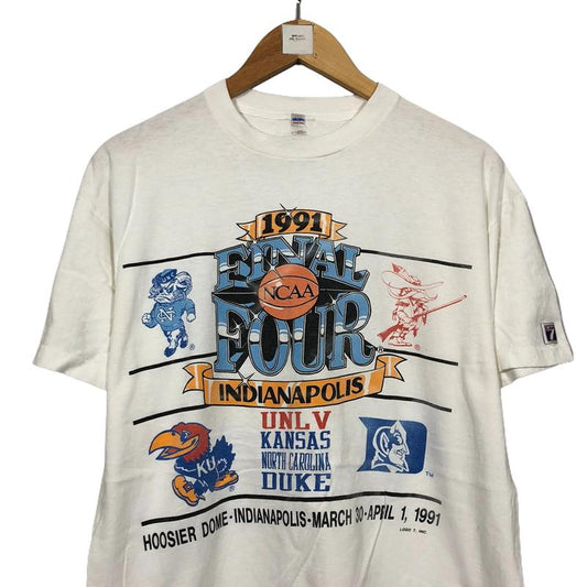 Vintage 1991's Final Four Indianapolis, UNLV, Tar Heels, Jayhawks, Duke t-shirt Classic Cotton college merch Menswear Top