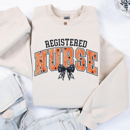 Registered Nurse Halloween Shirt, Halloween Nurse Sweatshirt, Nurse Bow Shirt, Registered Nurse Gift, Halloween Nursing Student Shirt, Unisex Shirt In