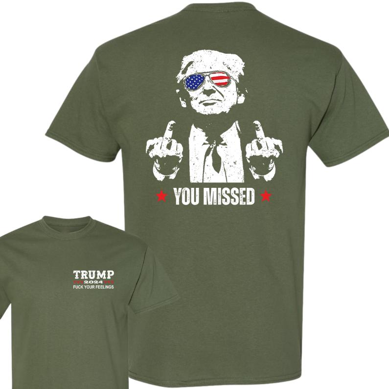 Trummmmm You Missed T-Shirt, Trummmmm FCK Your Feelings, Trummm Fighting Shirt, Trummmmm Arrest This Funny Elections, Make America Great Again, Classic Cotton Short Sleeve Top For Men, For Women