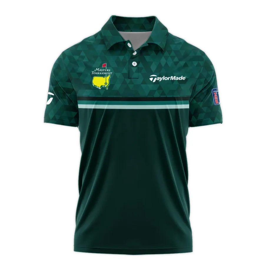 Dark Green Triangle Mosaic Pattern Masters Tournament Taylor Made Polo Shirt Style Classic Polo Shir
