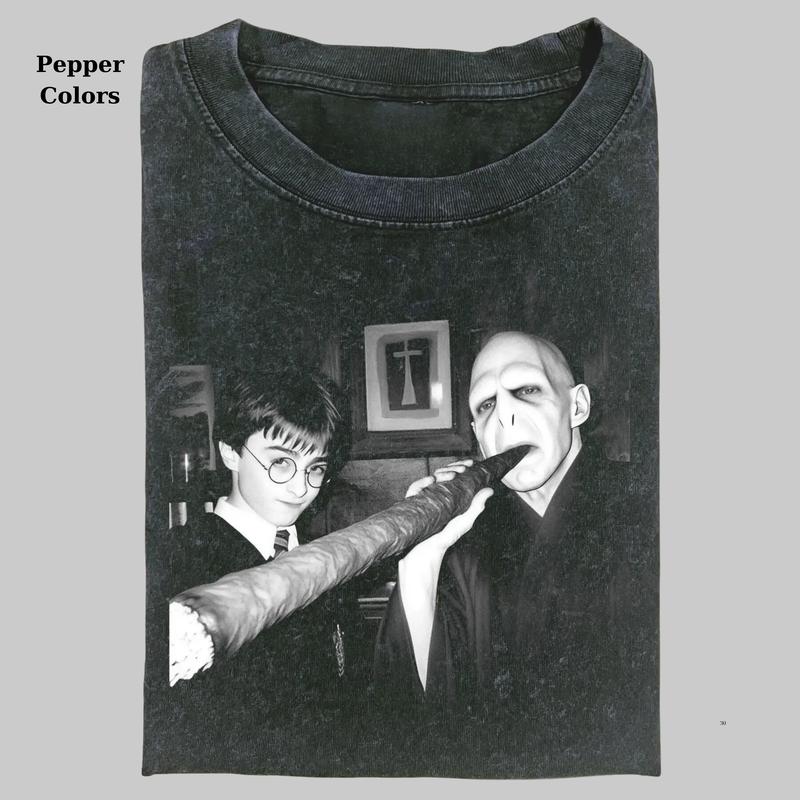 Harry Potter Vintage Graphic Tee, Harry And Voldermort Smoking Shirt, Movie Shirt, Funny Shirt, Unisex T-shirt, Gift For Menswear Womenswear