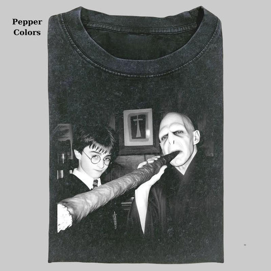 Harry Potter Vintage Graphic Tee, Harry And Voldermort Smoking Shirt, Movie Shirt, Funny Shirt, Unisex T-shirt, Gift For Menswear Womenswear