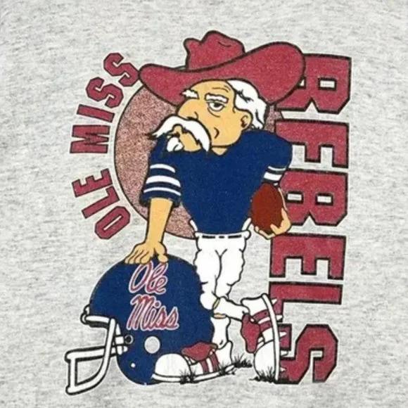 Vintage NCAA Ole Miss Rebels Mascot Unisex t-shirt, sweatshirt, hoodie Cotton Menswear