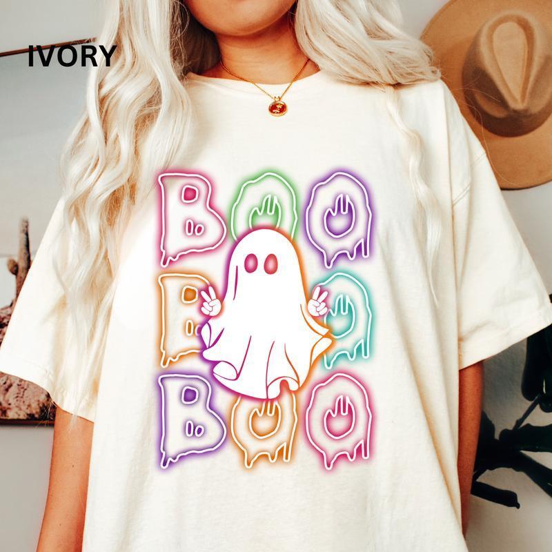 Boo Shirt, Neon Boo Shirt,  Halloween Ghost shirt Halloween Shirt Unisex
