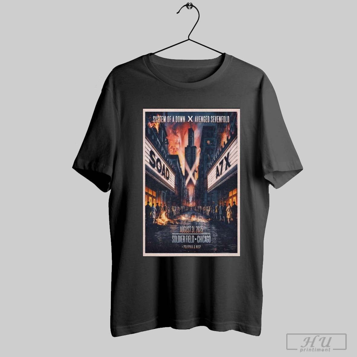 System Of A Down And Avenged Sevenfold Chicago Il August 31 2025 Poster T Shirt