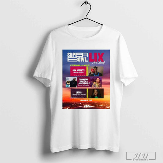 Super Bowl LIX Pregame in New Orleans Jon Batiste, Trombone Shorty and Lauren Daigle Feb 9 2025 Poster T-shirt