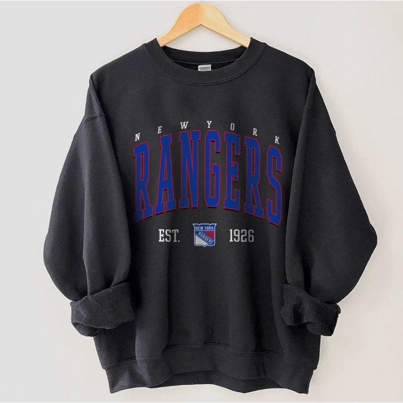 New York Crewneck, Vintage Style Rangers Sweatshirt, Rangers Sweatshirt, College Sweatshirt, Hockeys Fan Gifts